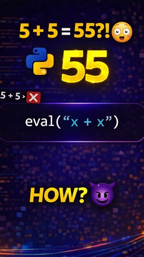 Python eval Trick 🤯 5 + 5 = 55?! Explained in Tamil #short #shortsfeed