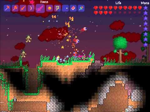 Terraria - Starfury gameplay (Rare Weapon) with commentary