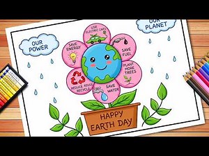 Earth Day Drawing | Earth Day Poster | Save Earth Save Environment Poster | Save Earth Drawing
