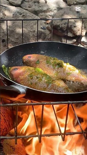 🔥 Sudda Fish Roast on Open Fire | Wood Fire Cooking with Green Chili, Garlic & Curry Leaves.