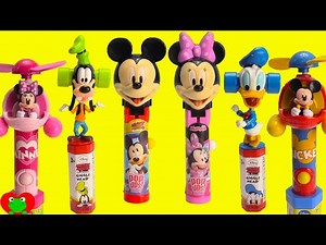 Mickey Mouse Clubhouse Friends Lollipop Ups, Giggleheads, and Candy Fans - Videos For Kids