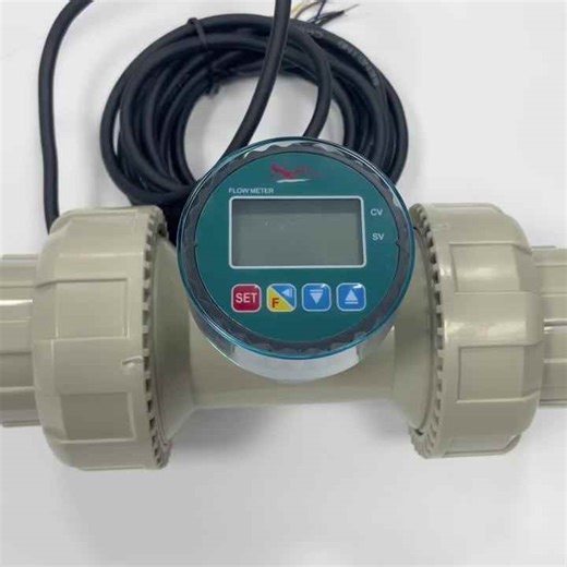 Intelligent DN40 DN50 Flow Meter with LCD Digital Display RS485 Modbus Output Paddle Wheel Turbine Flow Sensor OEM PPH Material