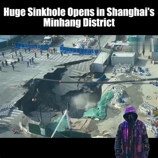 Huge Sinkhole Opens in Shanghai's Minhang District, Swallowing Major Stretch of Roadway After Subway Construction Failure A dramatic sinkhole suddenly opened at the junction of Qixin Road and Li’an Road in Shanghai's Minhang District on February 11, 2026, swallowing a large section of a newly constructed roadway. Social Media Accounts: taplink.cc/tmisglitching | The Matrix is Glitching