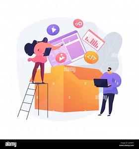 Packaged software abstract concept vector illustration. Multiple applications, video and audio editing software, computer user, free download, busines Stock Vector Image & Art - Alamy