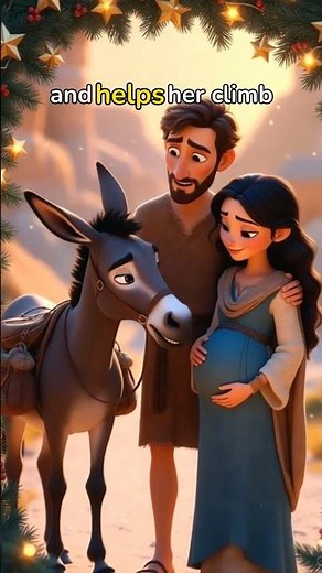 Mary and Joseph travel the road to Bethlehem