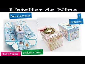 Boite à explosion rectangulaire facile papier little boy stamperia #scrapbooking #explosionboard