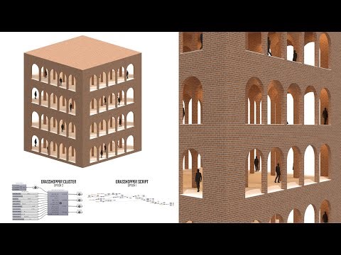 Rhino 8 Grasshopper Parametric Multi Floor Arched Opening Building Structure Architecture Script P.1