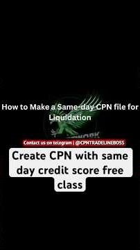 Create CPN with same day credit score #credittips #loantips #cpns