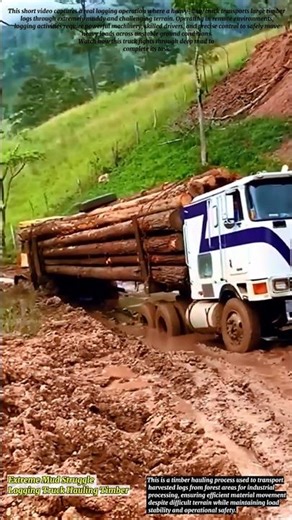 Extreme Mud Struggle | Logging Truck Hauling Timber