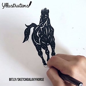 How to draw a: Galaxy Horse Full sketching tutorial: bit.ly/sketchGalaxyHorse Shop: bit.ly/Yllustore Like Yllustrations Follow @yllustrations Illustrator: @le.hobo.art | Yllustrations