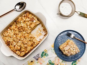 Brioche Bread Pudding with White Chocolate and Cardamom