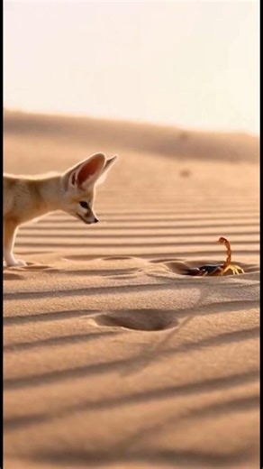 Fennec Fox Almost Stung by a Desert Scorpion 🦂
