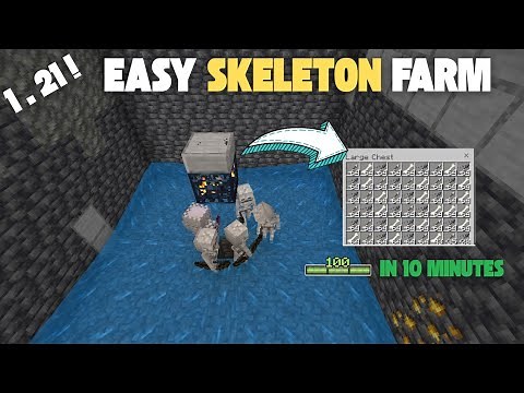 BEST & EASY SKELETON SPAWNER XP FARM Tutorial In Minecraft Bedrock 1.21 And Java | Fastest XP Farm
