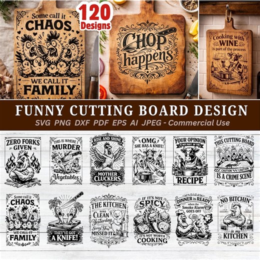 Funny Sarcastic Cutting Board Designs, Humorous Kitchen Decor Laser Engrave (digital Download) - Etsy Australia