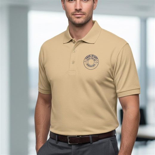 Custom Text Embroidered Polo Shirt, Personalized Work & Sports Apparel - Etsy