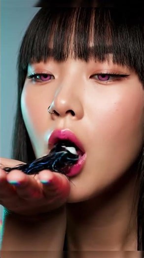 She Ate Venom… Then THIS Happened 😱🖤 #asmr #satisfying #oddlysatisfying