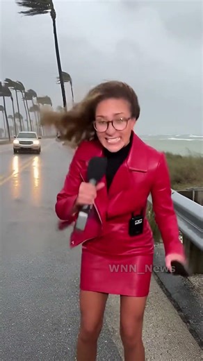 Reporter vs. Wind: Who Wins This Round? 😂💨