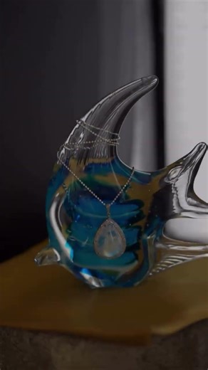 Luxury Diamond Pendant ✨ Elegant Blue Stone Jewelry | Premium Handmade Design 💎 #diamond #jewelry