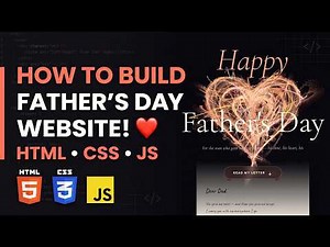 😍 How to Build Father's Day Website!🤱❤ HTML + CSS + JavaScript | Happy Fathers Day | Animated Hearts