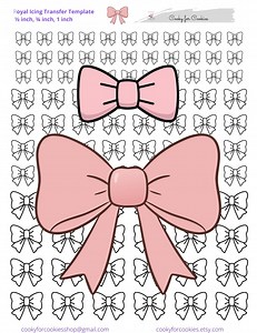 Bow Royal Icing Transfer Template Sheet, 3 Sizes - Etsy Canada