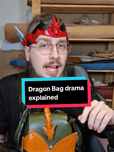 Have you seen a little person from Ireland making dragon bags? Was she claiming it was handmade by her? It was all fake. This person was generated by AI and you have been scammed. I want to clarify everything so please, stay with me a little bit longer. First of all - the original designer of the bag is CreativeAwl. I have the pattern right here. It was designed as a beltbag and we were one of the first to adapt it as a bag. Secondly - there are a lot of accounts claiming to be artists. DragonsA