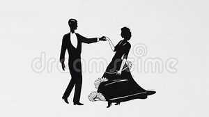 Classic dancing couple stock footage. Video of animated - 43013922