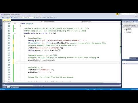 Append Text to File in C# Programming | Read Text from File | Final exam help tutorial
