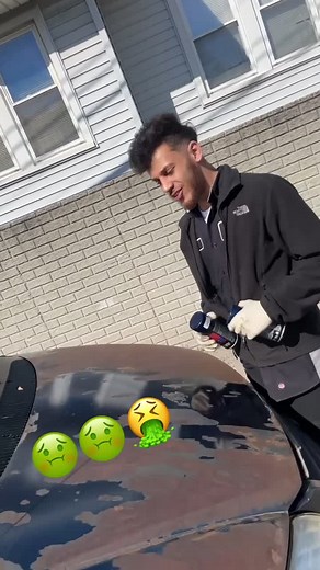 how-to restore a rusted hood and get it back to new condition👍🏽💪🏽 save money do it your self 💵 #cars#fyp#repairs#restore#new#paint#viral#fypシ