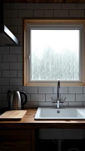 No Music, Just Rain 🌧️ Quiet Kitchen Scene for Deep Relaxation