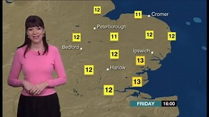 Weather: A clear cold start, clouding over but staying dry. Top temp 13C (55F), Elizabeth Rizzini has Friday's forecast: | BBC Norfolk