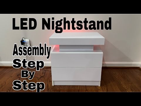 LED Nightstand Assembly - Unboxing - Step-by-Step.