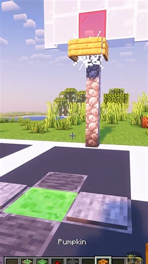 Building a basketball court in Minecraft