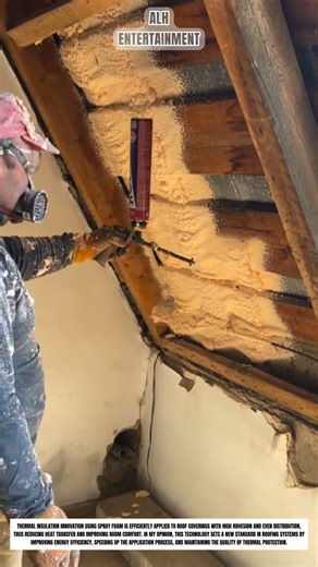 Thermal Insulation Innovation Using Spray Foam For Efficient Roof Sealing #shorts