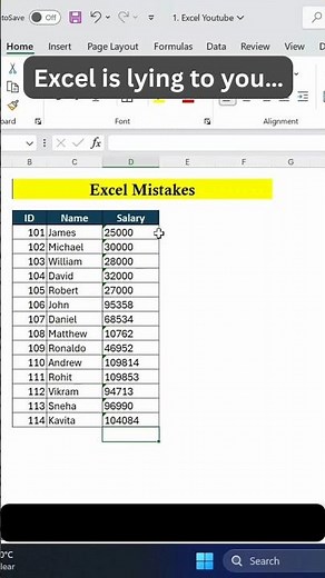 Excel Is LYING To You (Check THIS First!) #excel #data