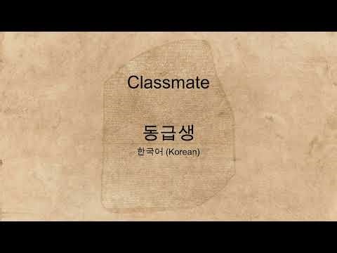 "Classmate" spoken in many languages