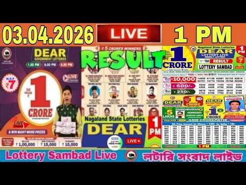 Dear Lottery Sambad Live 6pm Result Today 03.04.2026 | Sikkim State Lottery Result Live Lottery