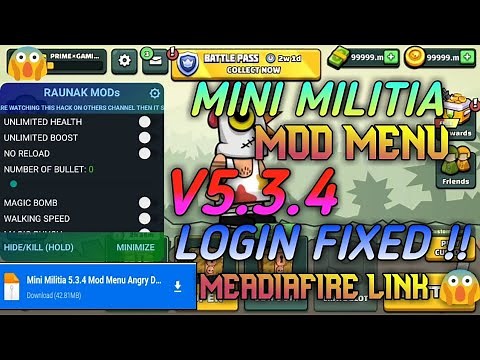 Mini Militia Mod Menu V5.3.4 | Mini Militia Unlimited Everything Mod🔥| mod by Neeraj mods |