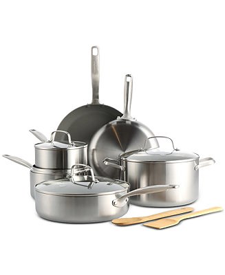 GreenPan Chatham Stainless Ceramic Nonstick 12-Pc. Cookware Set - Macy's