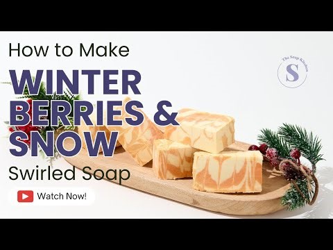 How To Make Winter Berries & Snow Swirled Soap | Cold Process Soap