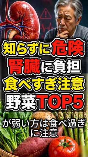 【腎臓が弱い人は注意】食べすぎると危険な野菜TOP5｜透析リスクを防ぐ食べ方
