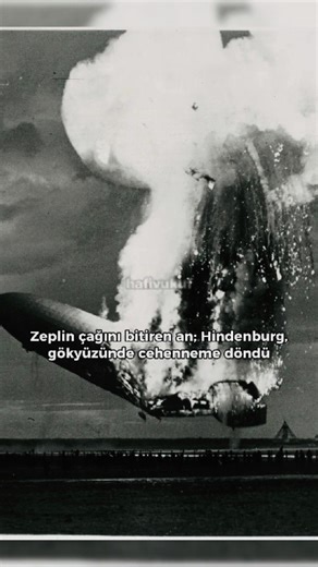 Tarihin derinliklerinden on Instagram: "Hindenburg (LZ-129), 245 metrelik dev bir Alman zepliniydi; dönemin Nazi Almanyası için hem teknoloji vitrini hem de prestij sembolü. Lüks kabinler, yemek salonu, hatta sigara odası vardı—ama bu dev gövdeyi havada tutan şey son derece yanıcı hidrojen gazıydı. Son uçuş: 3 Mayıs 1937’de Frankfurt’tan kalktı ve 6 Mayıs’ta New Jersey, Lakehurst’e varışta fırtına ve rüzgâr nedeniyle uzun süre havada bekledi; akşamüstü-akşam saatleri bölgedeki gök gürültülü fırt