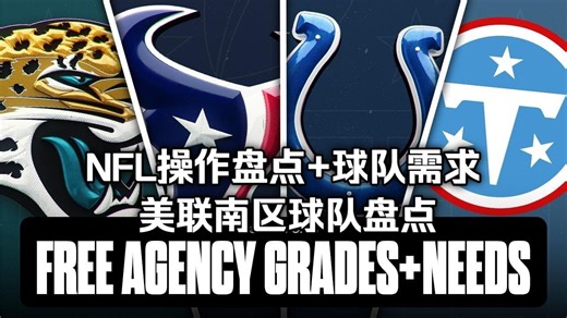 【NFL长草期】美联南区操作评分 球队需求盘点