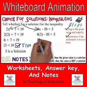 Check for Inequality Solutions: Whiteboard Animation Packet