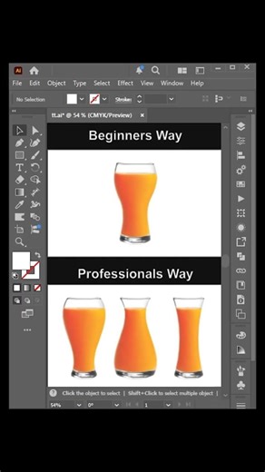 Illustrator Design Tutorial with Adjusting Shape of a Juice Glass Template | #adobe #tutorial