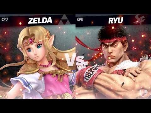 LVL 9 CPU Zelda VS. Ryu - Super Smash Bros. Ultimate