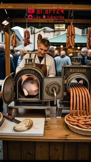 Live Show: From Live Pig to Smoked Sausage #aiart #localmarket #LiveShow #SmokedSausage #FreshPork