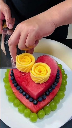 Mango Flower Watermelon Cake #cooking #food #fruitcutting #handmade #plati
