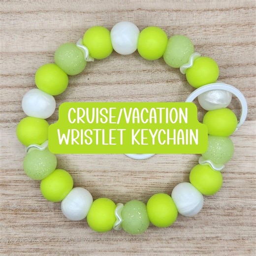 Cruise/vacation/beach-beaded Wristlet Keychain "margarita" - Etsy