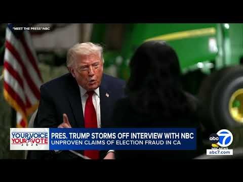 Trump storms off interview, pushes claims of election fraud in California