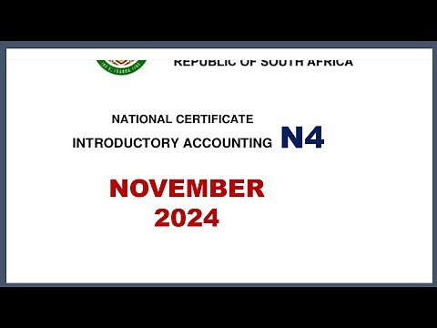 INTRODUCTORY ACCOUNTING N4 NOVEMBER 2024 STATEMENT OF FINANCIAL POSITION AND NOTES